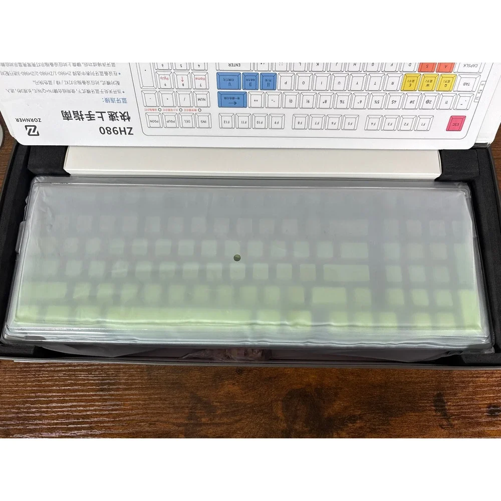 Zornher ZH980 Mechanical Keyboard Wireless Bluetooth Wired 3-Mode 6000mAh White